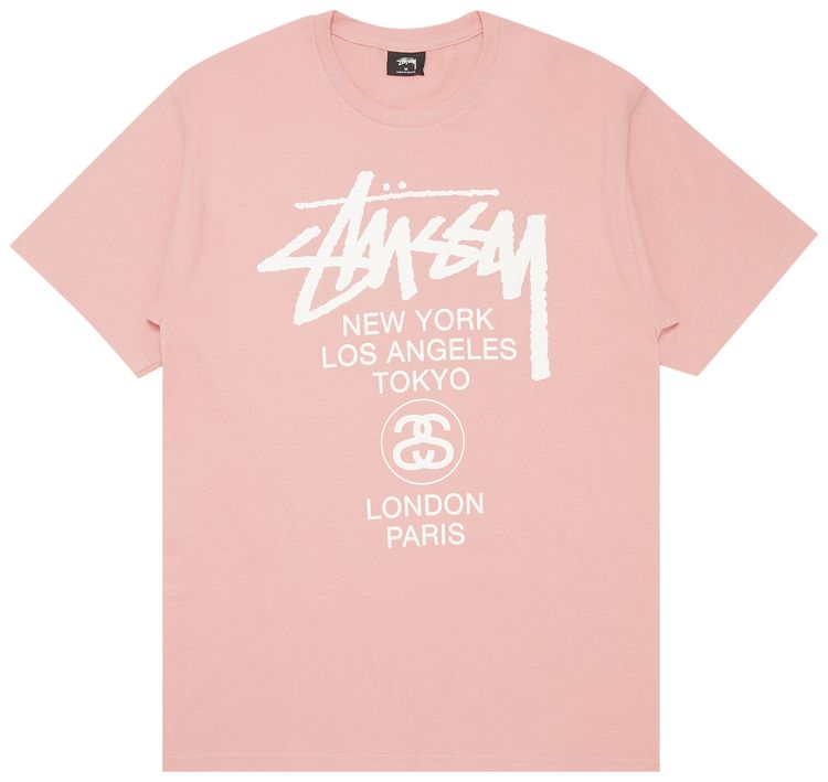 Stussy World Tour Tee Light Pink