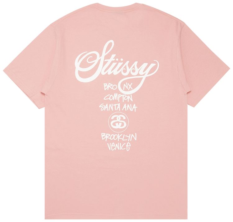 Stussy World Tour Tee Light Pink