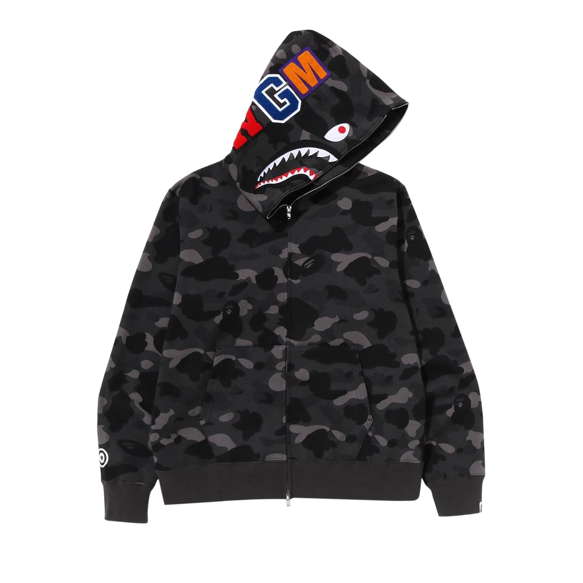 BAPE Color Camo Shark Full Zip Hoodie 'Black' | GOAT