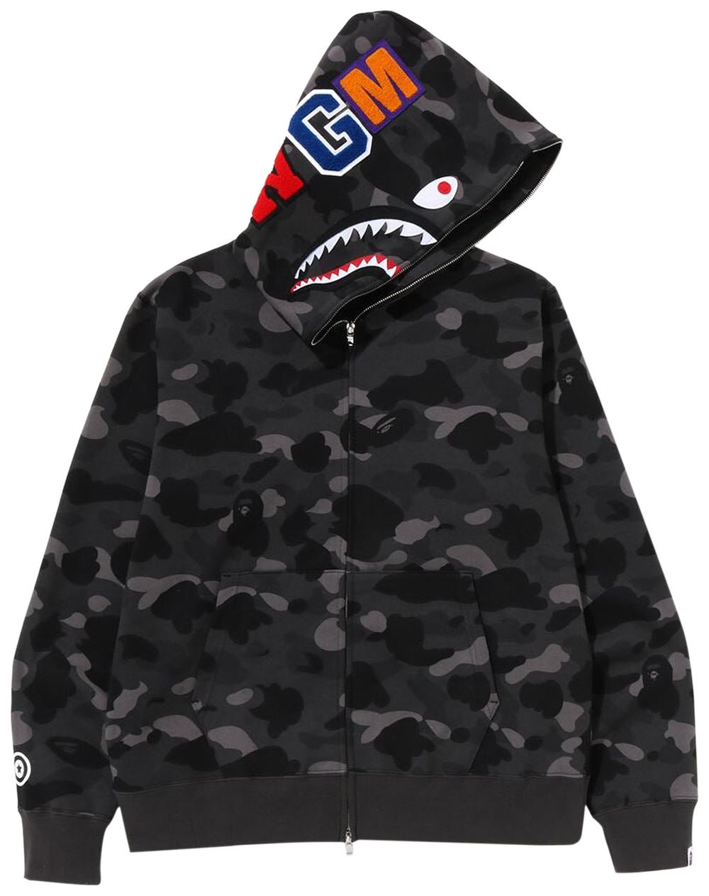 Buy BAPE Color Camo Shark Full Zip Hoodie 'Black' - 1J20 115 003 BLACK