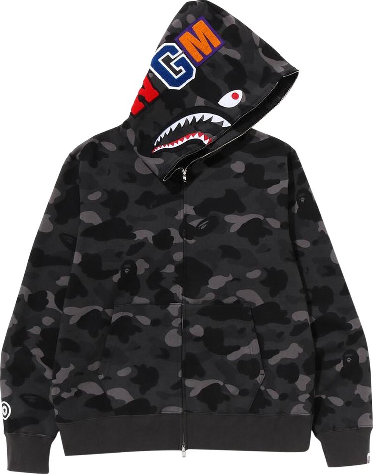 BAPE Color Camo Shark Full Zip Hoodie 'Black'