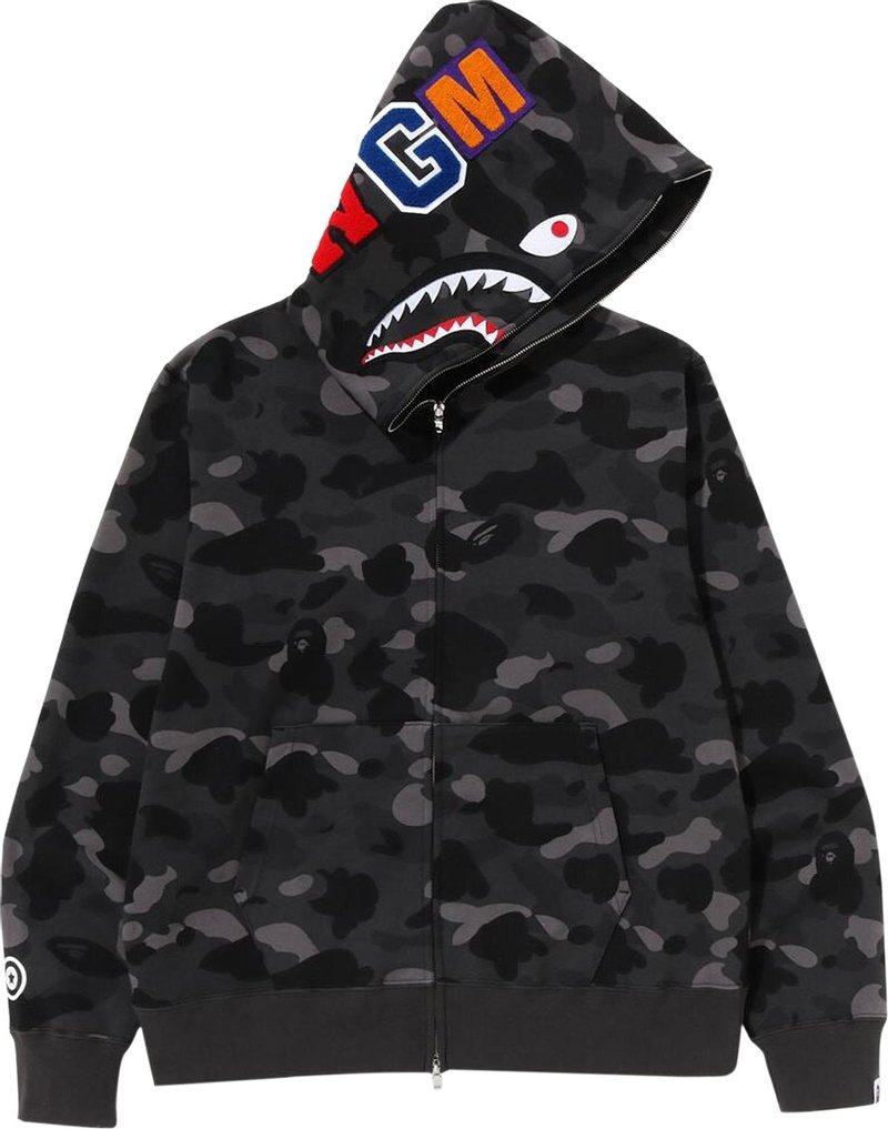 Buy BAPE Color Camo Shark Full Zip Hoodie 'Black' - 1J20 115 003 BLACK ...