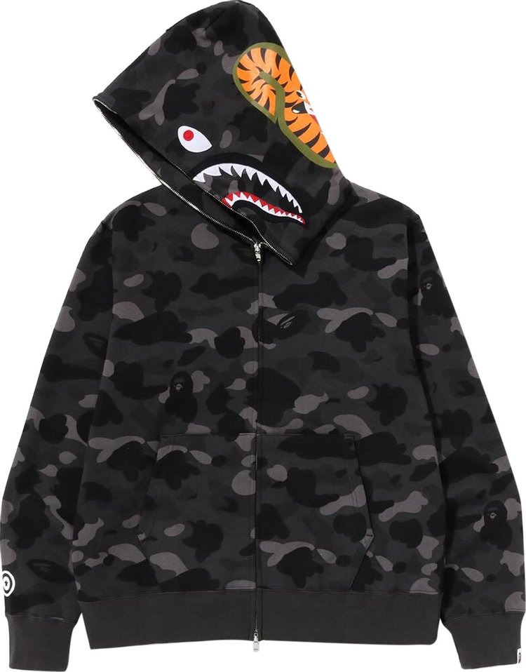 BAPE Color Camo Shark Full Zip Hoodie Black