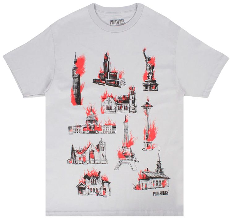 Pleasures Monument T Shirt Silver