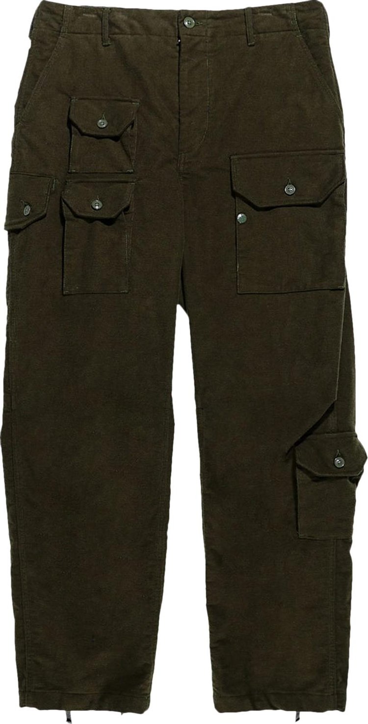 Buy Engineered Garments Cotton Moleskin Flight Pants 'Olive' - 22F1F026 ...
