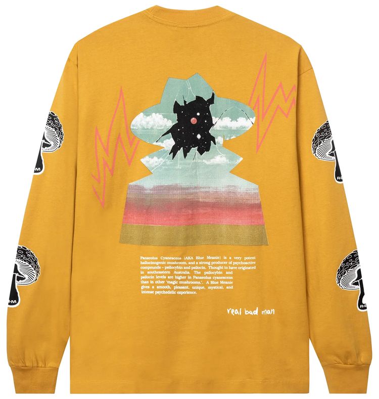 Real Bad Man Blue Meanie Long Sleeve Tee Down Brown