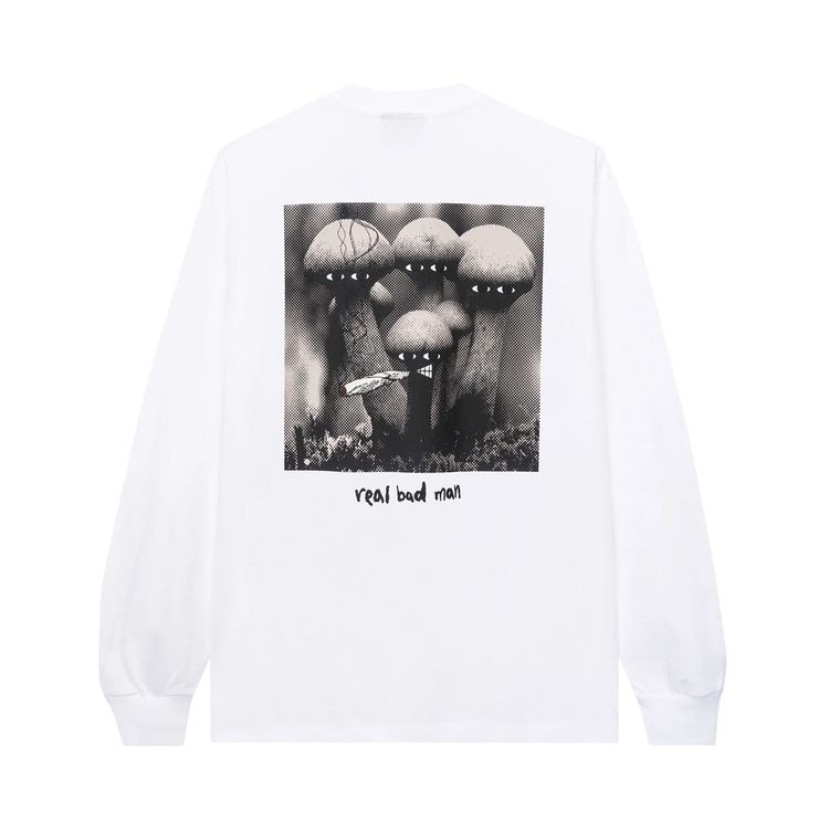 Real Bad Man Shroomergang Long Sleeve Tee White