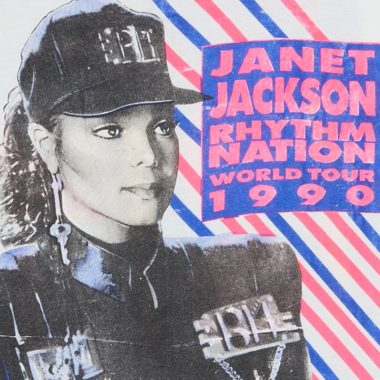 Vintage Janet Jackson Rhythm Nation World Tour T Shirt White