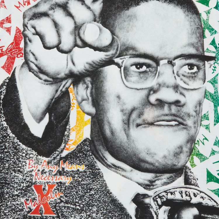 Vintage Malcolm X By Any Means Neccessary All Over Print T Shirt Multicolor