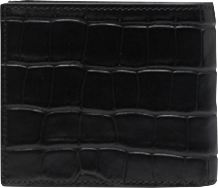 Alexander McQueen Embossed Croc Billfold Wallet Black