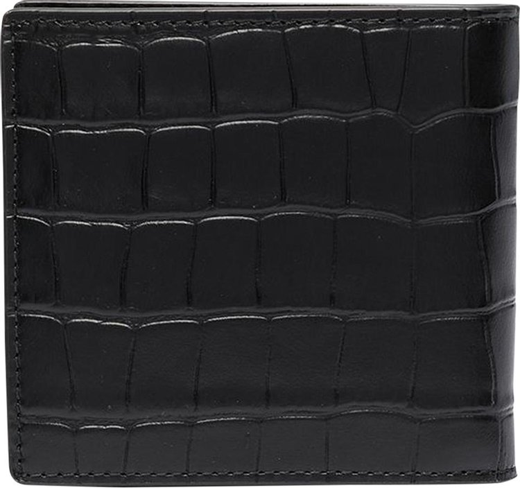 Alexander McQueen Embossed Croc Billfold Wallet Black