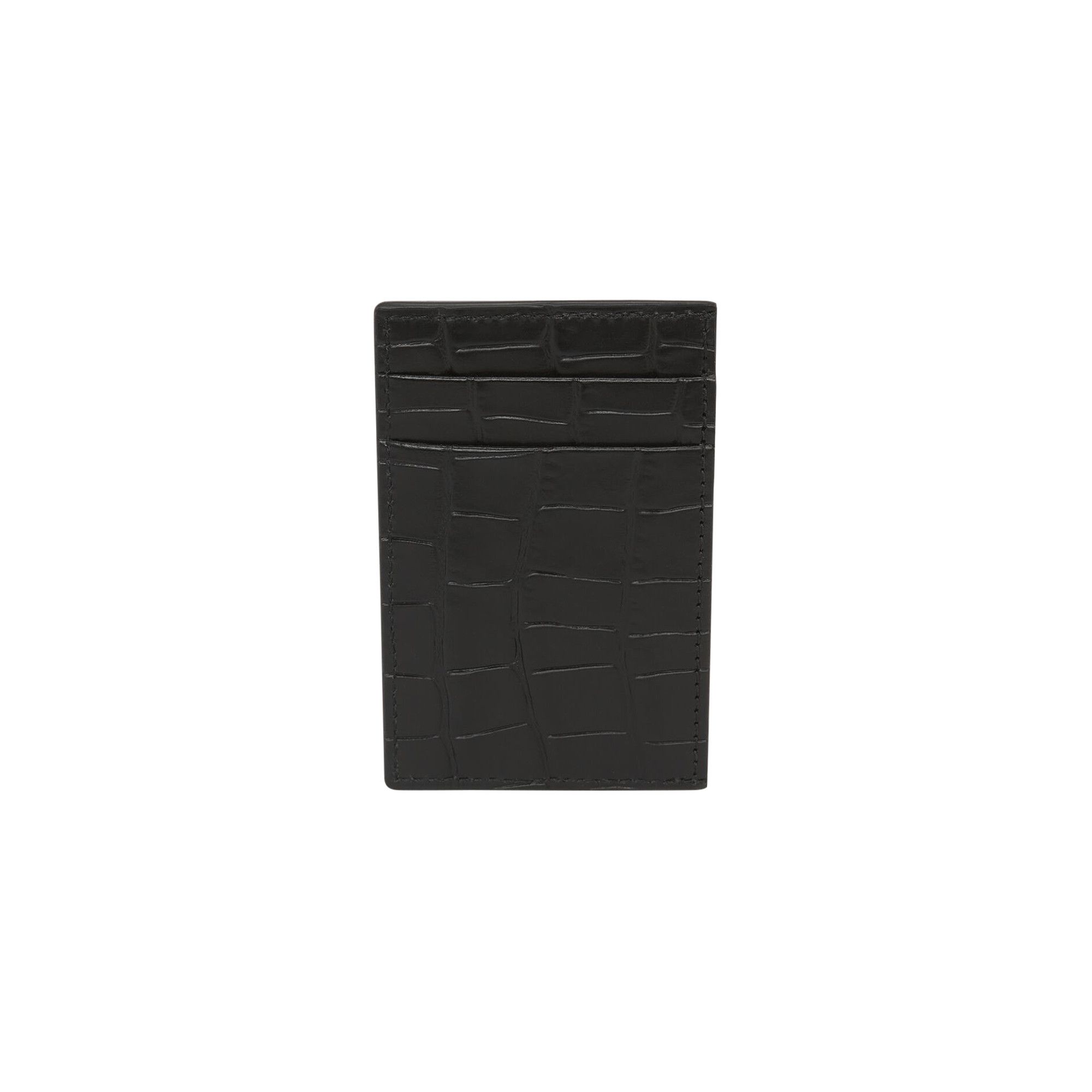 ★McQueen★ ブラック 札入れ Buy Alexander McQueen Embossed Croc Card Holder 'Black
