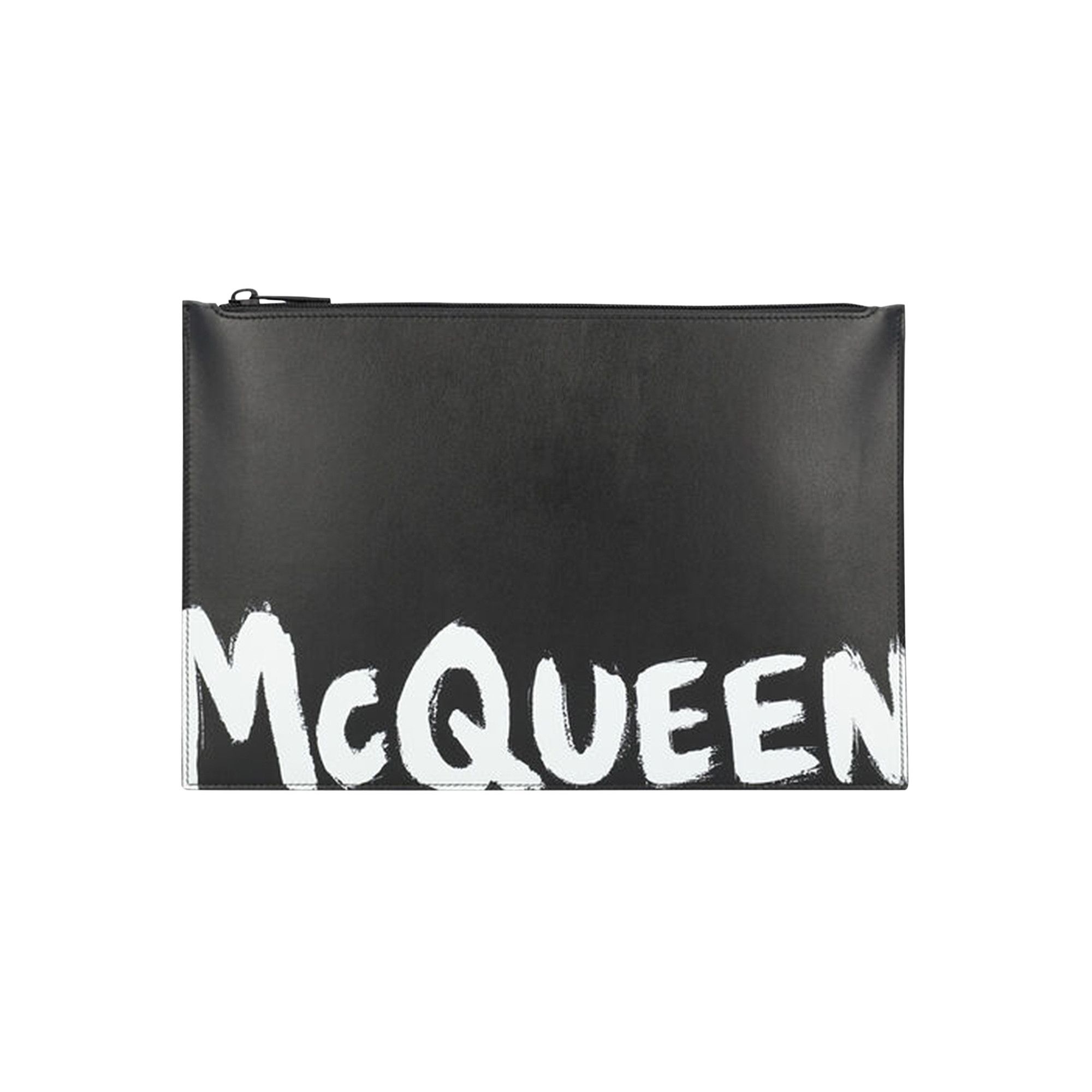 Buy Alexander McQueen Graffiti Print Leather Flat Zip Pouch Buy Alexander McQueen Graffiti Print Leather Flat Zip Pouch