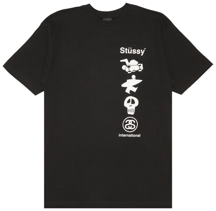Stussy surf and skate T-shirt, women's size XL cotton black type Vintage Second Hand