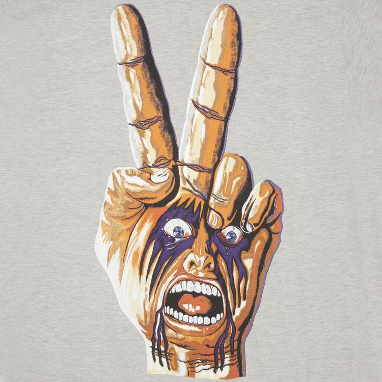 Stussy Peace Hand Tee Grey Heather