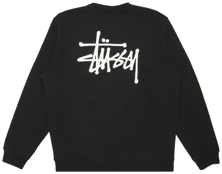 Stussy Basic Logo Crewneck BlackWhite