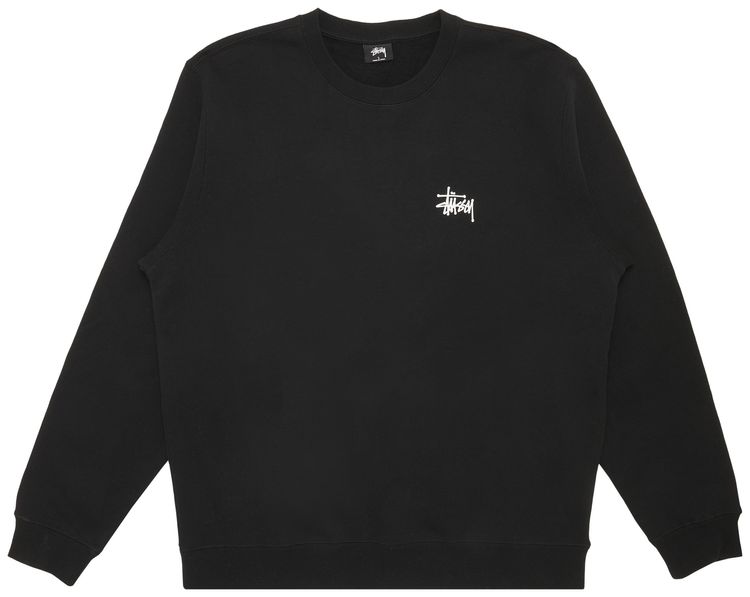 Stussy Basic Logo Crewneck BlackWhite