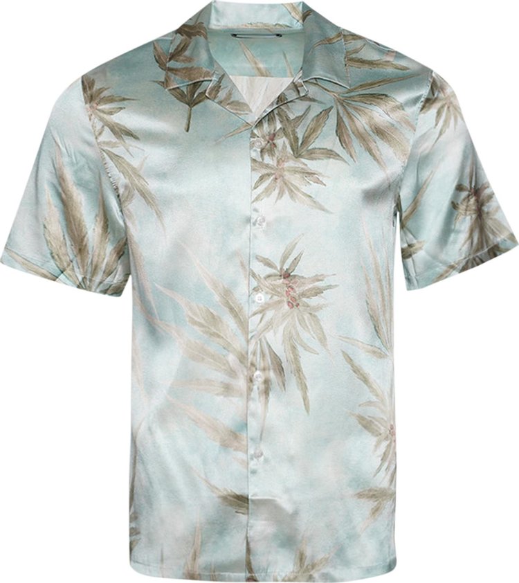 Nahmias Hawaiian Bowling Shirt 'Ice Blue/Multicolor'