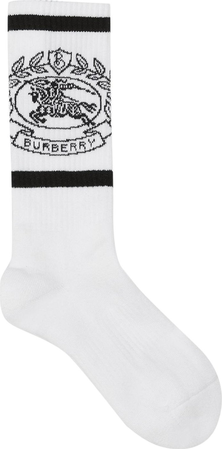 Burberry EKD Technical Jacquard Socks 'White/Black'