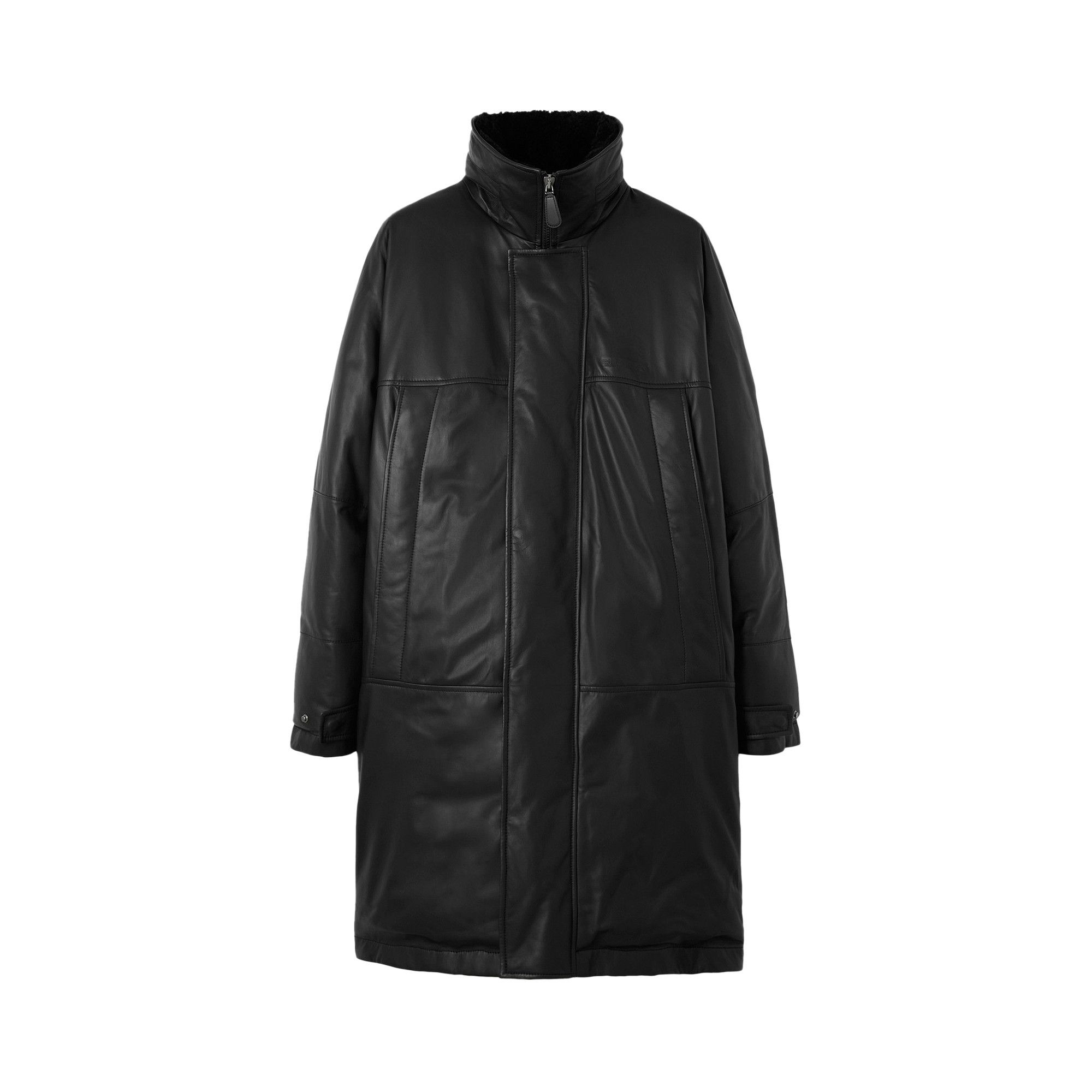 Buy Burberry Leather Down-Filled Oversized Parka 'Black