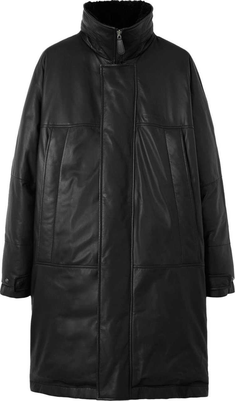 Burberry Leather Down-Filled Oversized Parka 'Black'