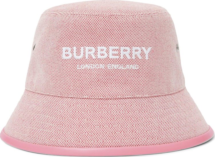 Burberry Embroidered Logo Bucket Hat 'Red/Ecru'