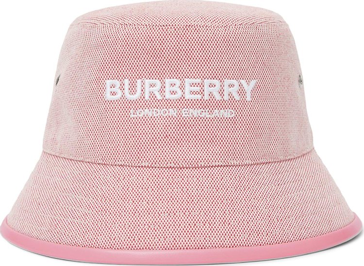 Burberry Embroidered Logo Bucket Hat RedEcru