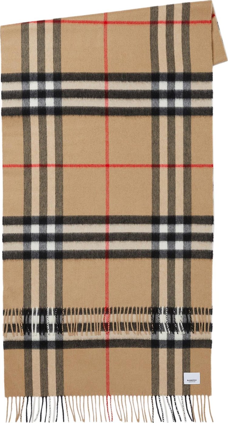 Burberry Exaggerated Check Cashmere Scarf 'Archive Beige'