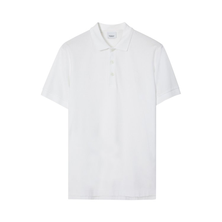 Burberry Embroidered Oak Leaf Crest Piqué Polo Shirt 'White'