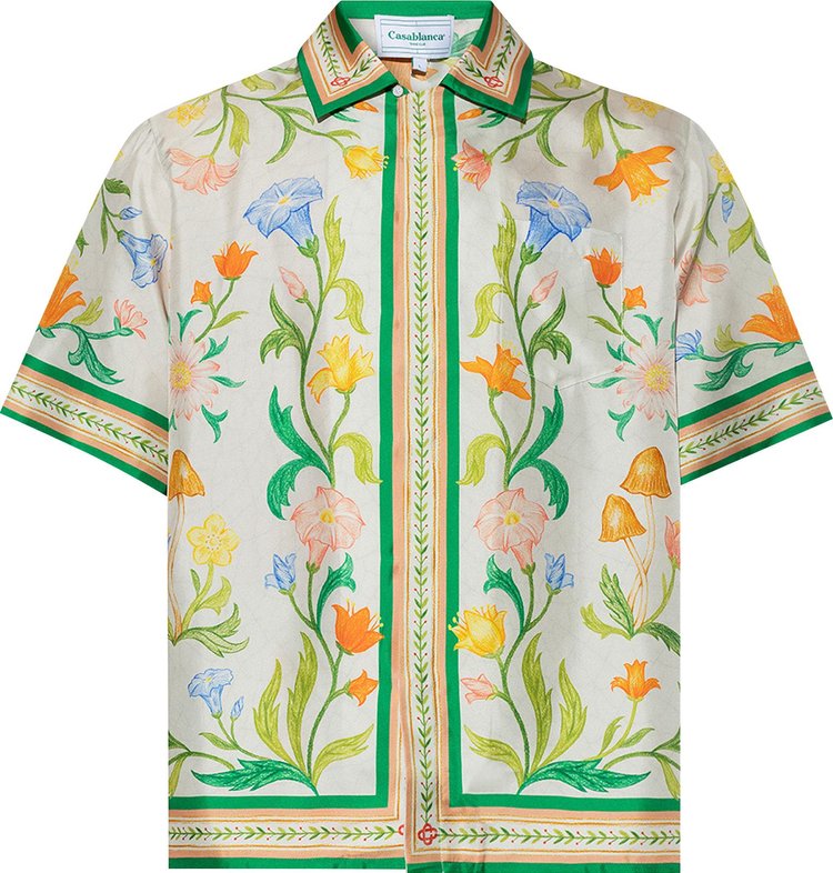 Casablanca Cuban Collar Short-Sleeve Shirt 'Lâ´Arche Fleurie'