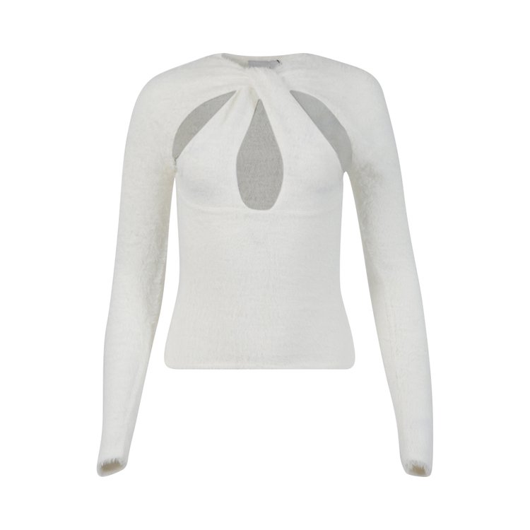 Coperni Twisted Cut Out Knit Top 'White'