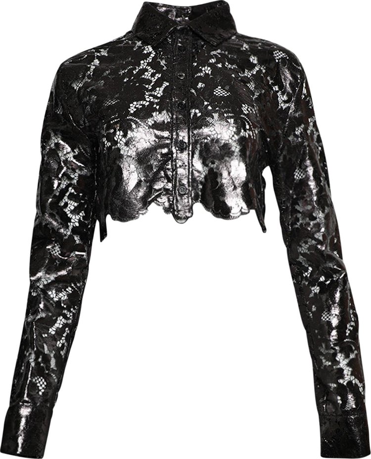 Coperni Lace Cropped Shirt 'Chocolate'