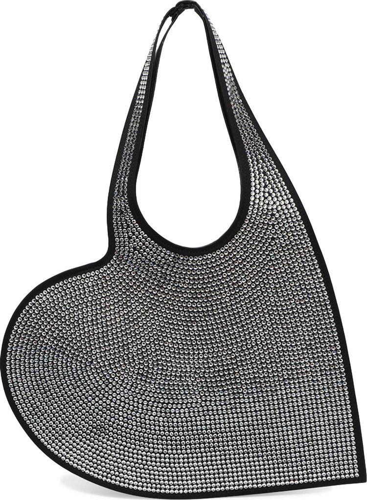 Coperni Crystal Embellished Mini Heart Tote Bag 'Black'