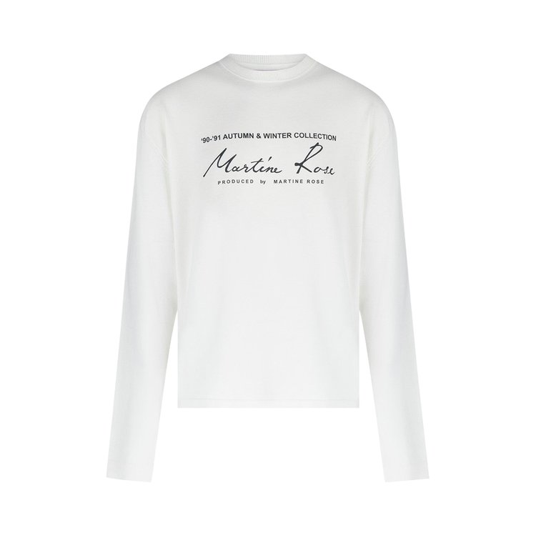 Martine Rose Oversized Signature Logo Stretch Knit Jumper 'White'