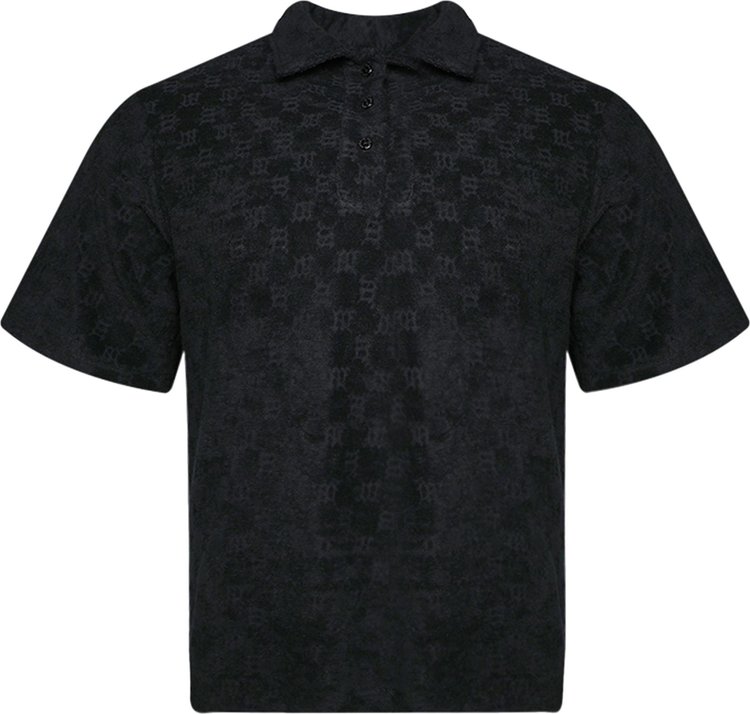 MISBHV Towelling Monogram Polo Shirt 'Black'