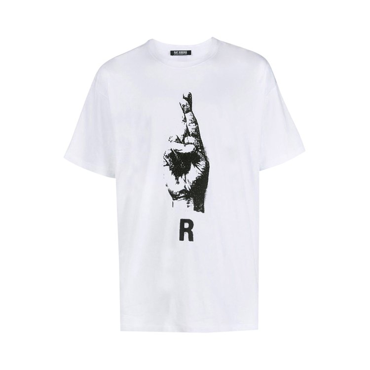 Raf Simons Oversized T-Shirt With Hand Sign Print 'White'