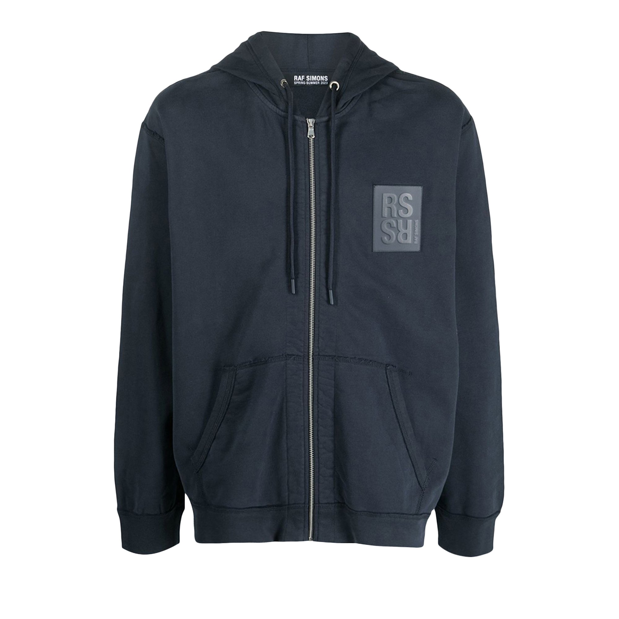 Buy Raf Simons Zipped Hoodie With RS Hand Signs On Sleeves 'Dark