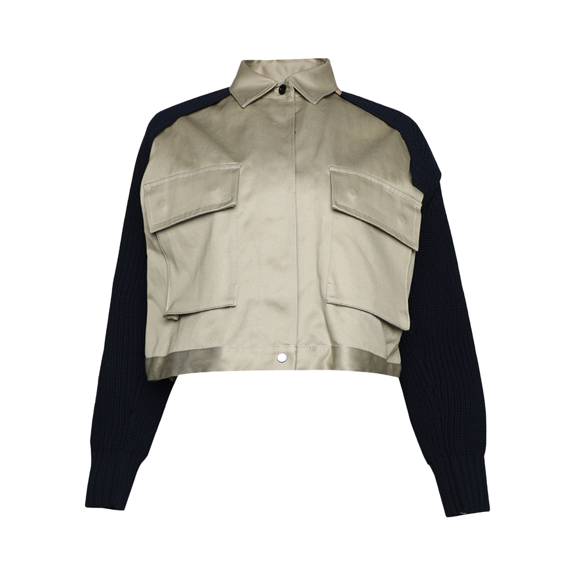 Buy Sacai Cotton Chino X Knit Blouson 'Beige' - 23 06454 651 | GOAT