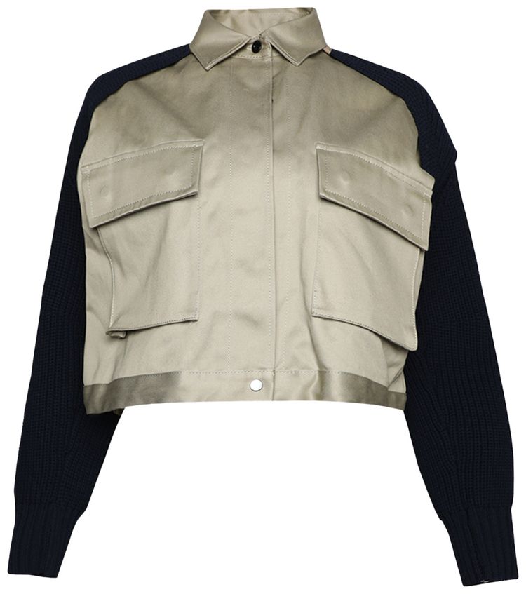 Sacai Cotton Chino X Knit Blouson Beige