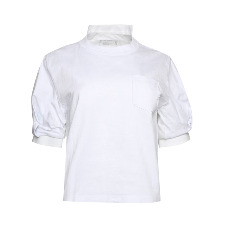 Sacai Cotton Poplin Jersey T-Shirt 'Off White'