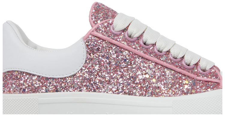 Alexander McQueen Wmns Deck Plimsoll Low Rose Gold Reflective Glitter