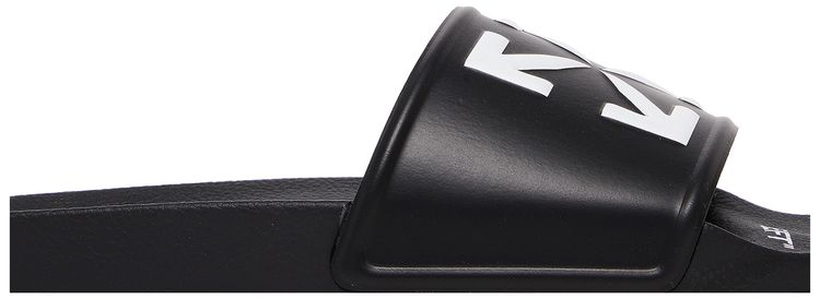 Off White Logo Print Slide Black White