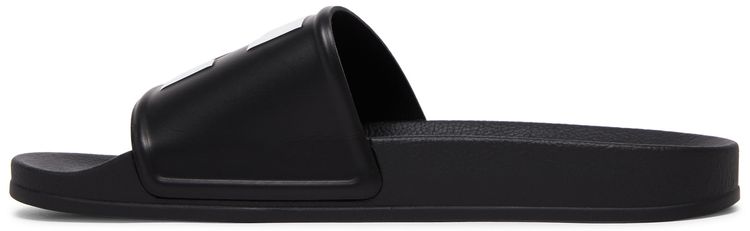 Off White Logo Print Slide Black White