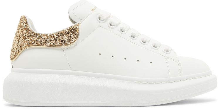 Alexander McQueen Wmns Oversized Sneaker White Glitter Gold