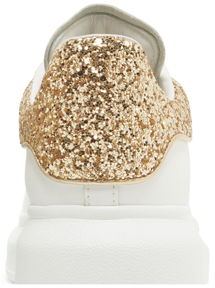 Alexander McQueen Wmns Oversized Sneaker White Glitter Gold