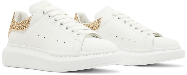 Alexander McQueen Wmns Oversized Sneaker White Glitter Gold