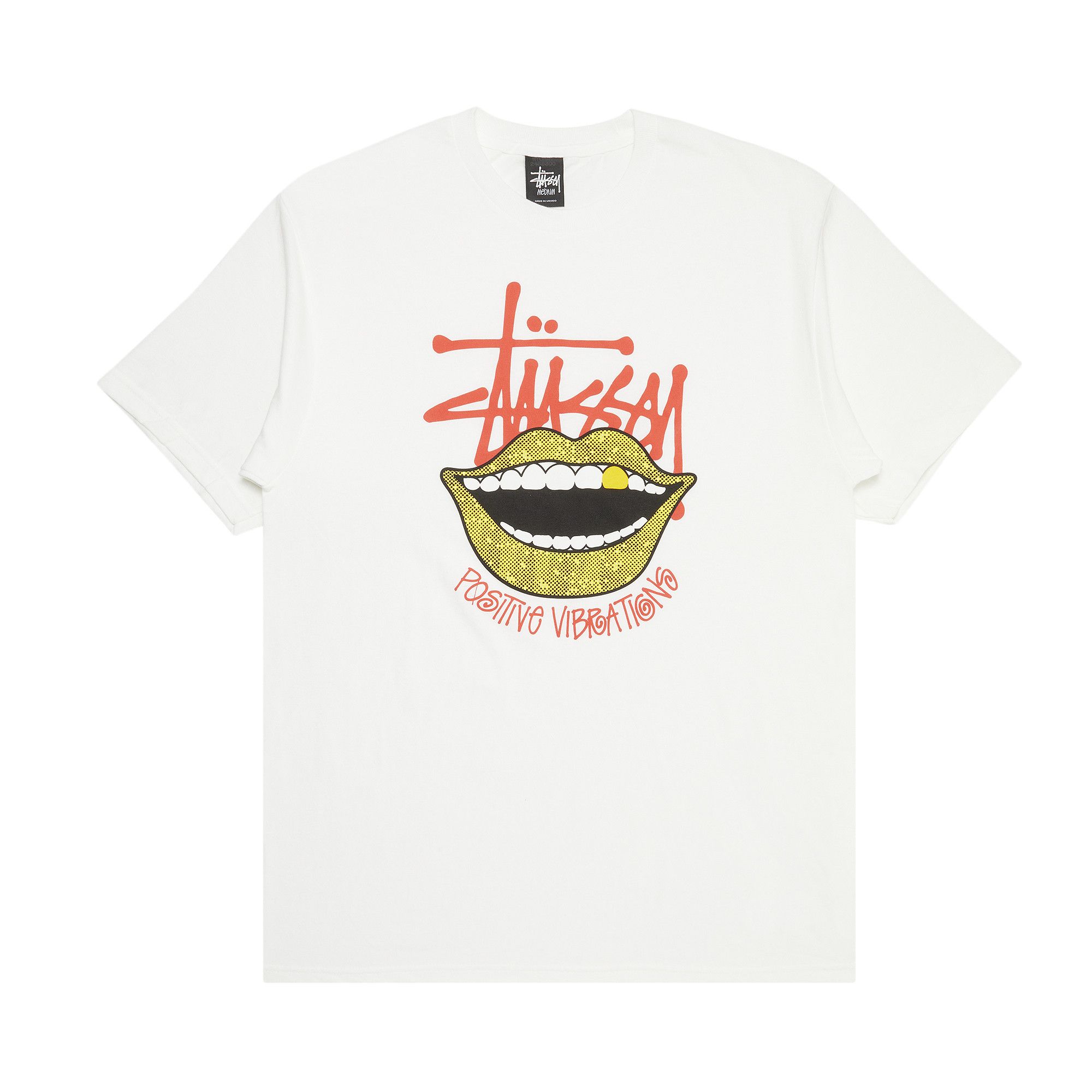 Buy Stussy Positive Vibrations Smile Tee 'White' - 0535