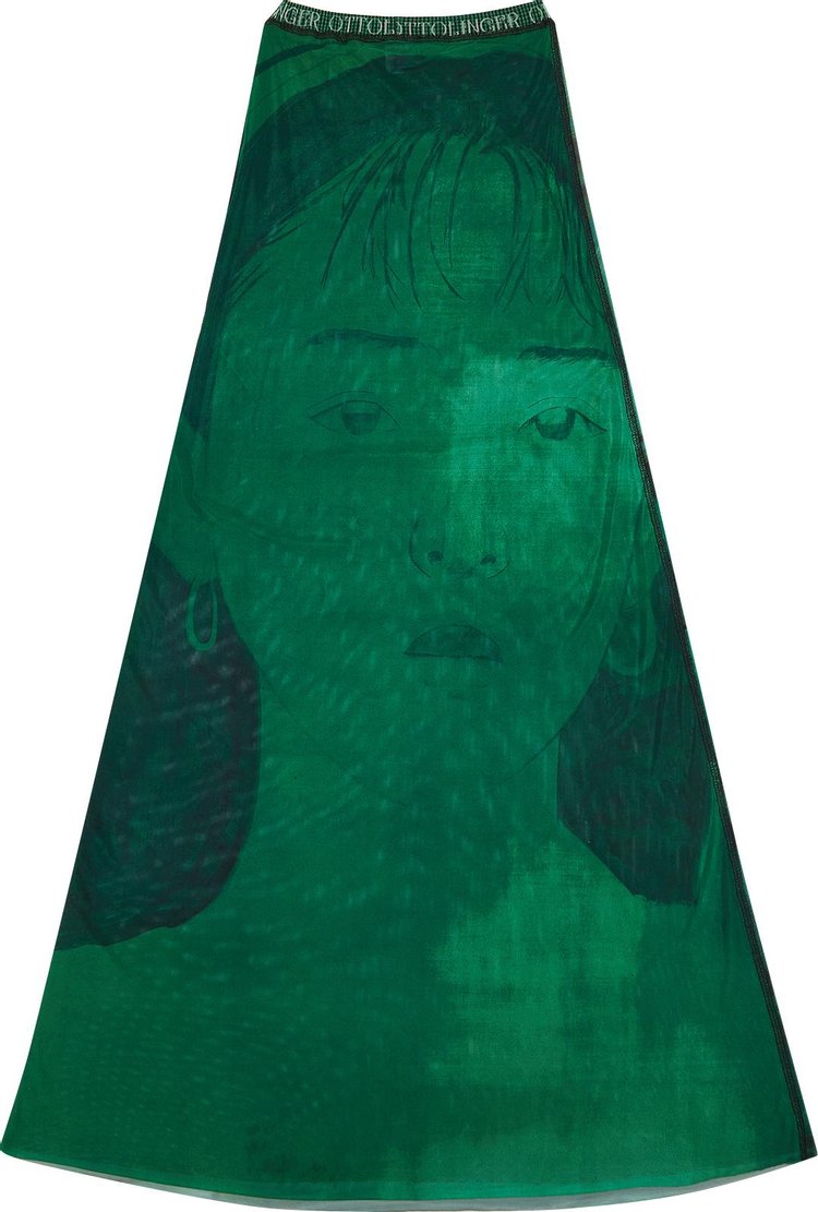 Ottolinger Sheer Printed Skirt Green