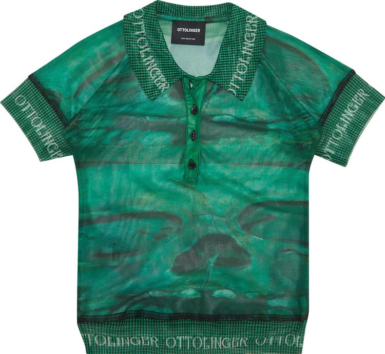 Ottolinger Sheer Short-Sleeve Polo 'Green'