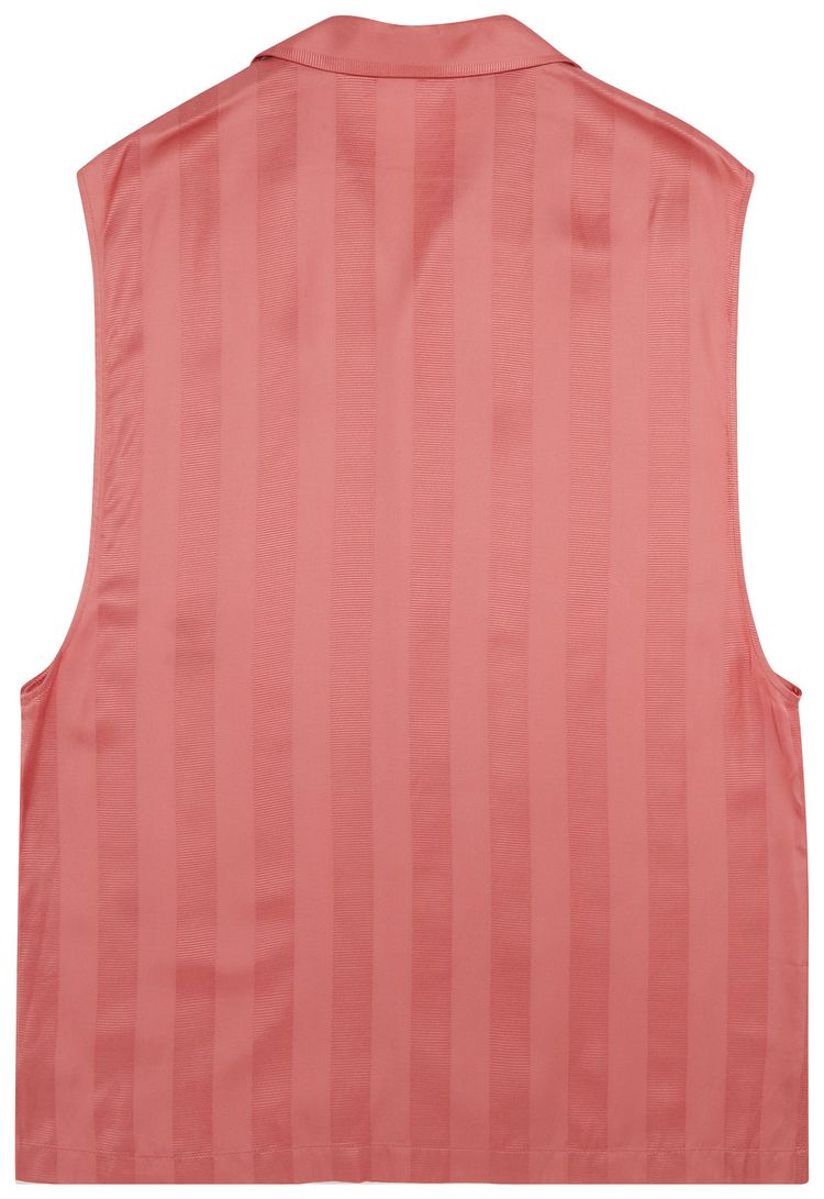 Versace Striped Sleeveless Silk Shirt Pink